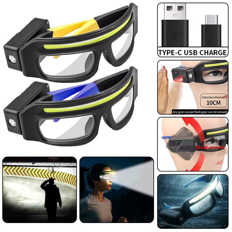 USB-C Rechargeable LED Glasses Light – Compact Hands-Free Headlamp with Touch Control