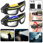 USB-C Rechargeable LED Glasses Light – Compact Hands-Free Headlamp with Touch Control
