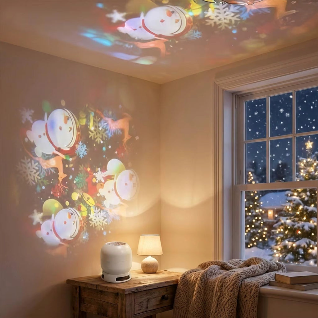 HD LED Christmas Projector Lamp – Rotating Holiday Decoration for Indoor Use