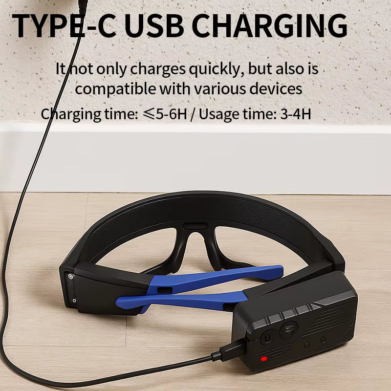 USB-C Rechargeable LED Glasses Light – Compact Hands-Free Headlamp with Touch Control