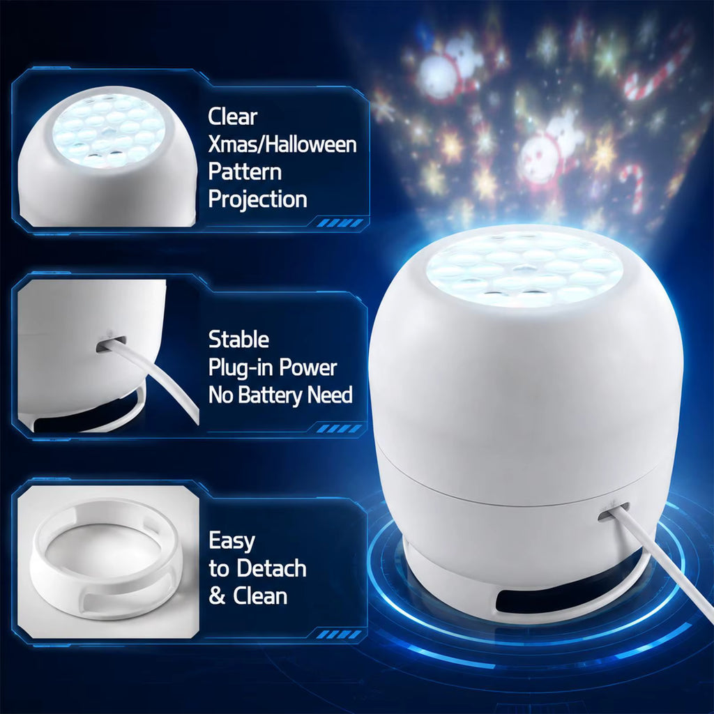 HD LED Christmas Projector Lamp – Rotating Holiday Decoration for Indoor Use