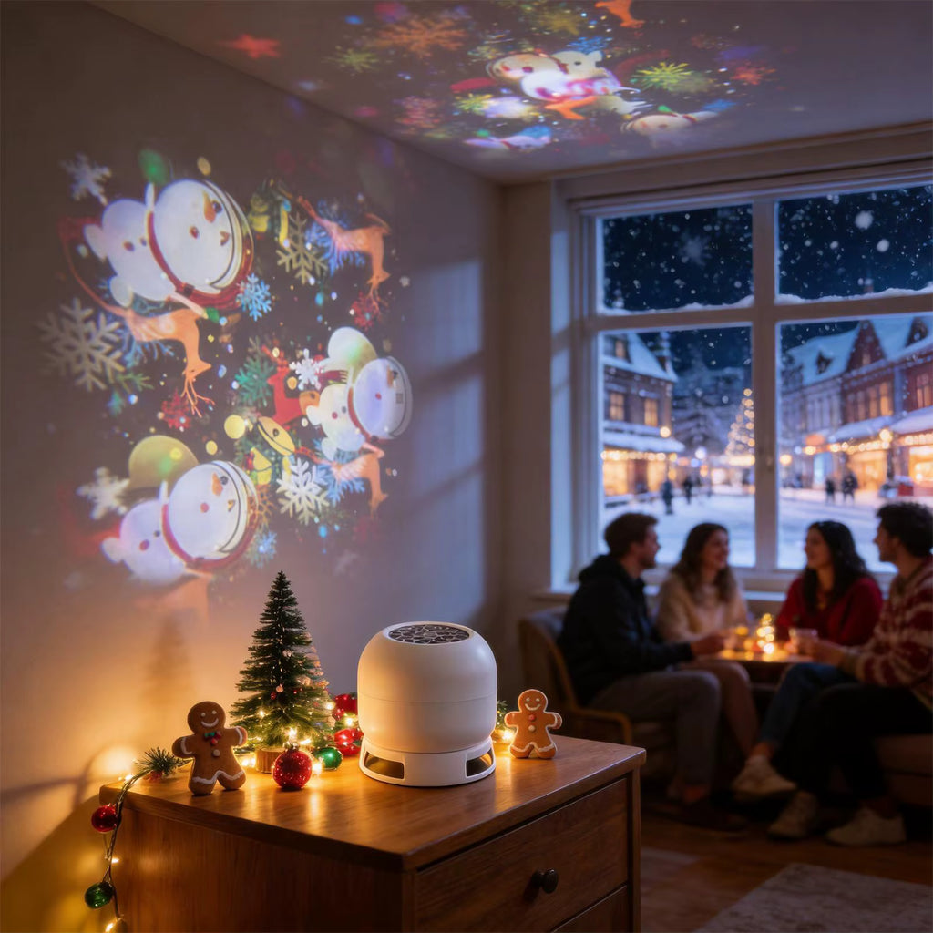 HD LED Christmas Projector Lamp – Rotating Holiday Decoration for Indoor Use