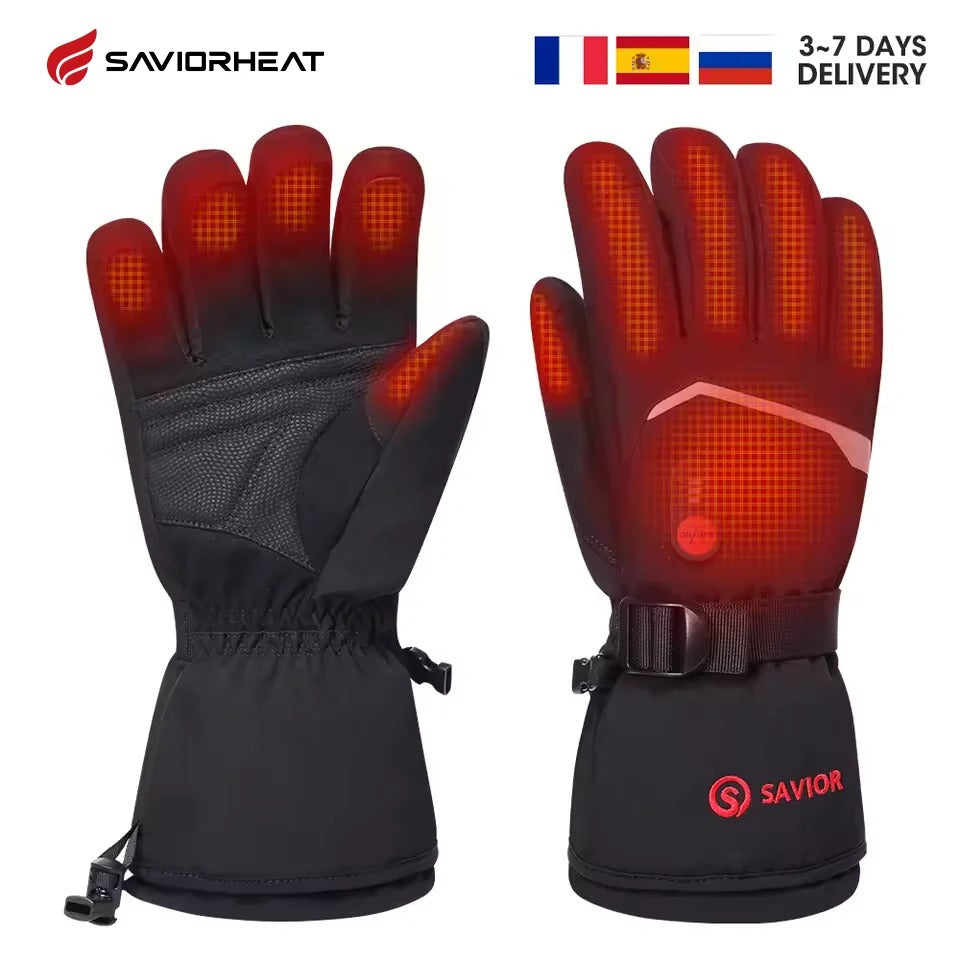 SAVIOR 7.4V Rechargeable Heated Gloves – Waterproof Winter Gloves for Skiing, Cycling and Hiking