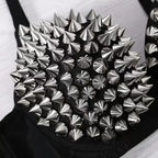 Spiked Bra With Studded Silver Rivet Push Up Bralette Bra