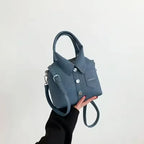 PU Compact Square Crossbody Soulder Zipper Bag