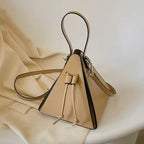 Triangle Leather Crossbody Shoulder Bag