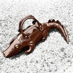 Crocodile Shaped Handmade PU Leather Handbag