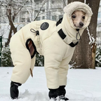 Warm Cotton Dog Coat for Large Dogs – Winter Greyhound Jacket in Grey