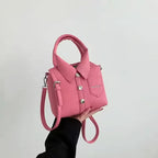 PU Compact Square Crossbody Soulder Zipper Bag