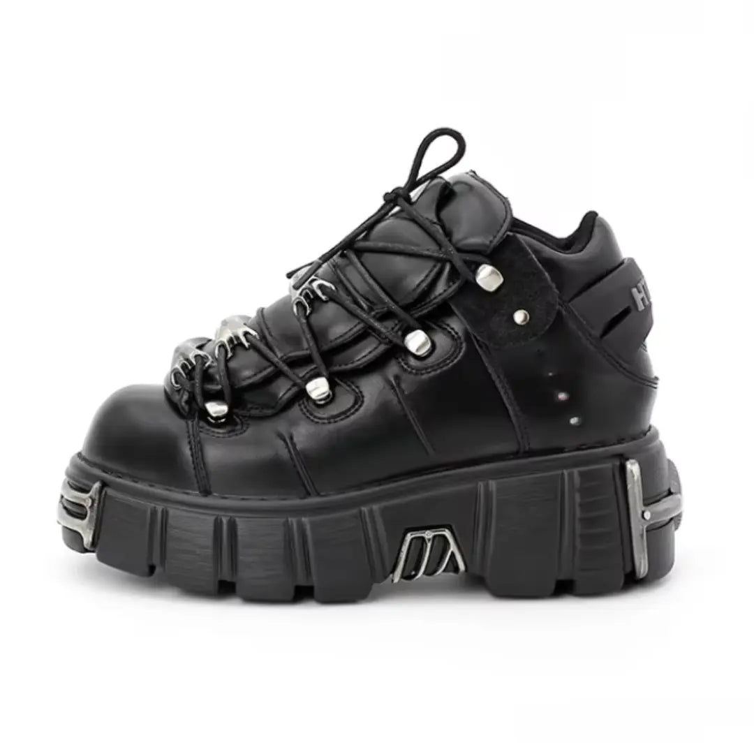 Punk Style Metal Decor Lace Up Rock Boots