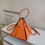 Triangle Leather Crossbody Shoulder Bag