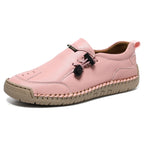 Women's Handmade Leather Loafers – Comfortable Casual Slip-On Shoes