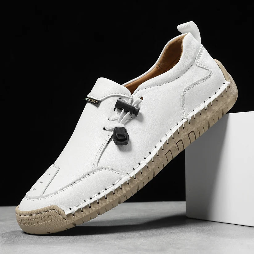Women's Handmade Leather Loafers – Comfortable Casual Slip-On Shoes