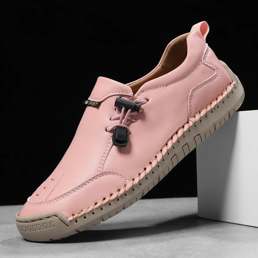 Women's Handmade Leather Loafers – Comfortable Casual Slip-On Shoes