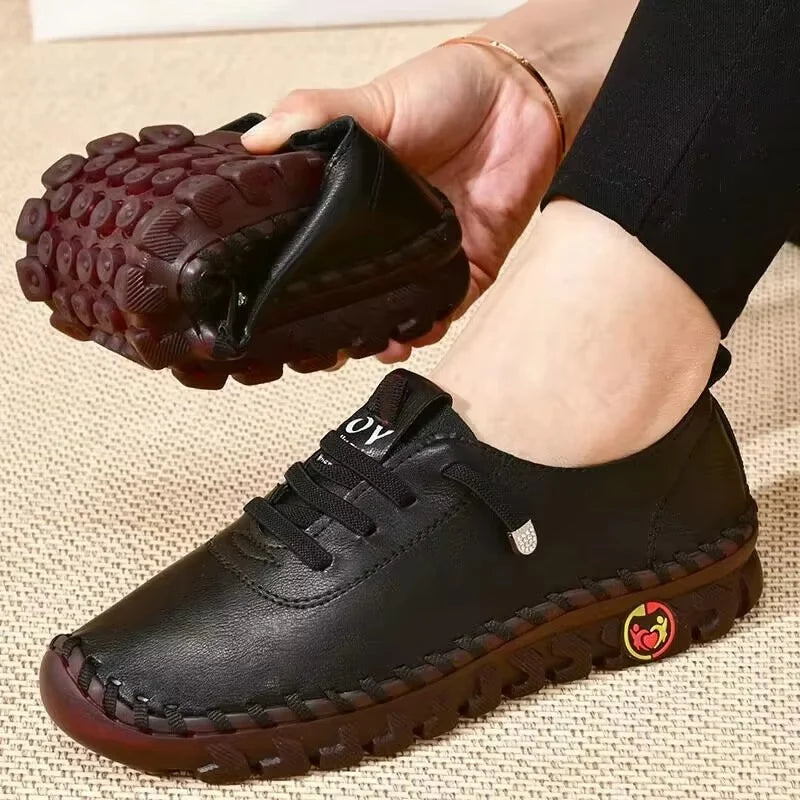 SoftStride Soft Leather Walking Shoes – Flexible Sole and Cushioned Insole
