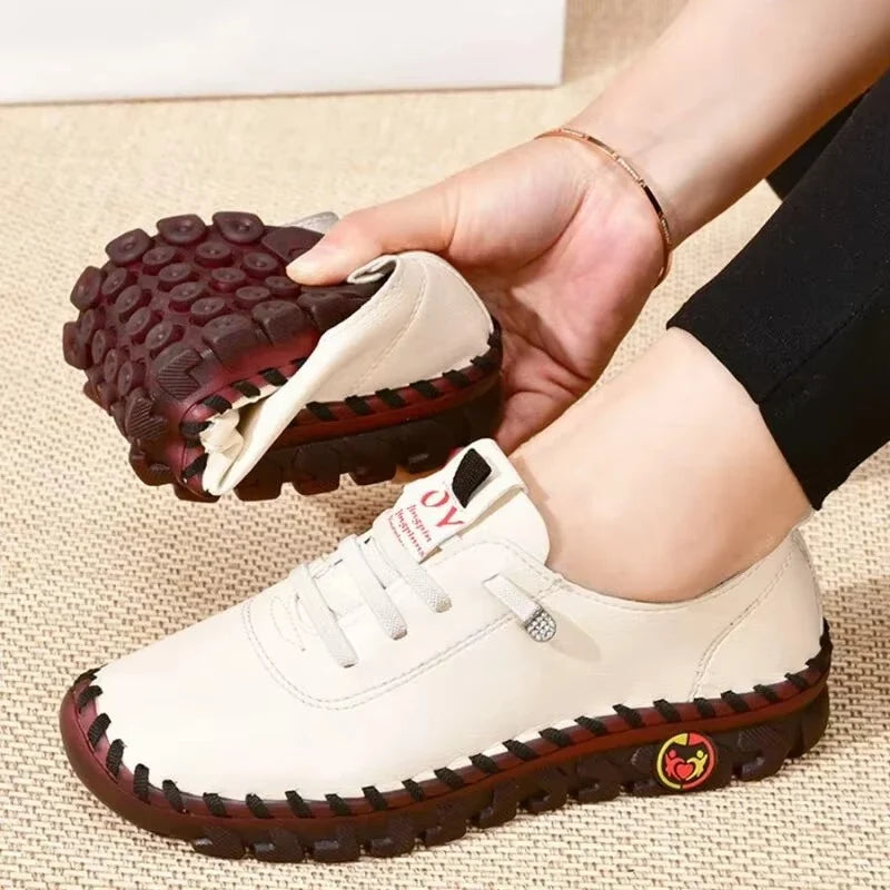 SoftStride Soft Leather Walking Shoes – Flexible Sole and Cushioned Insole