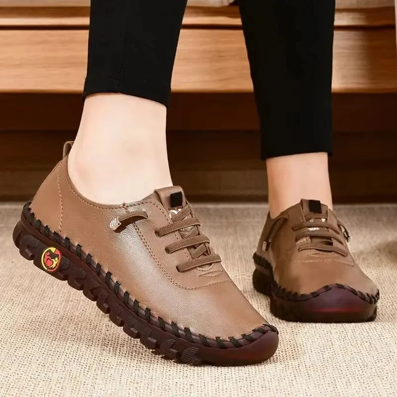 SoftStride Soft Leather Walking Shoes – Flexible Sole and Cushioned Insole