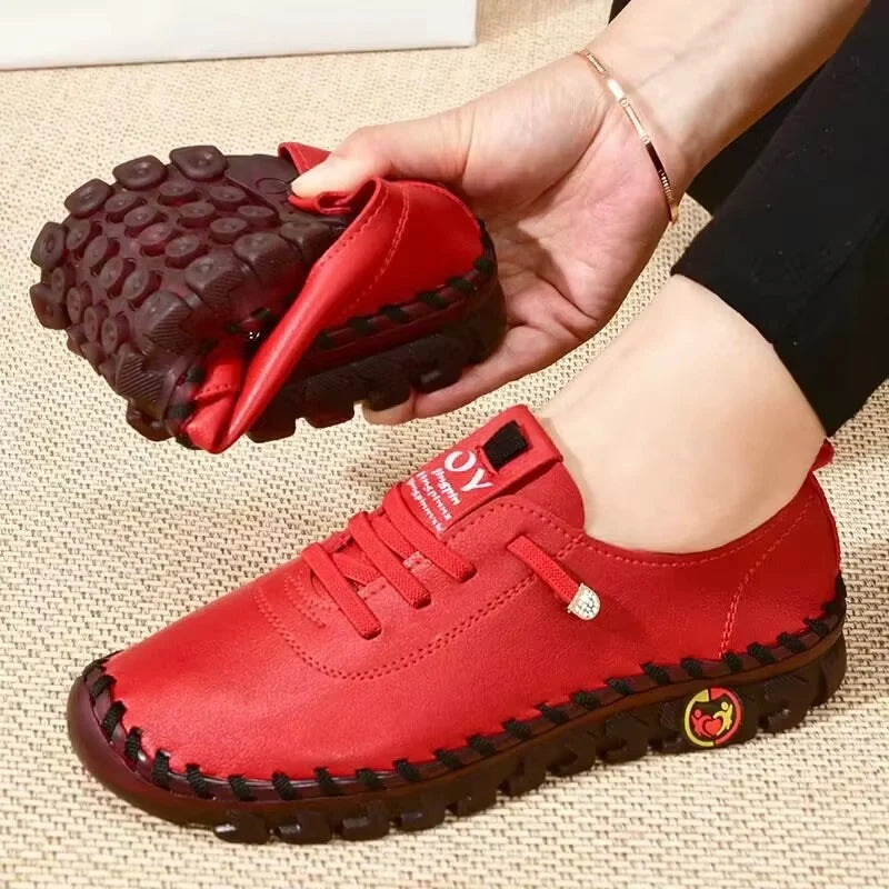 SoftStride Soft Leather Walking Shoes – Flexible Sole and Cushioned Insole