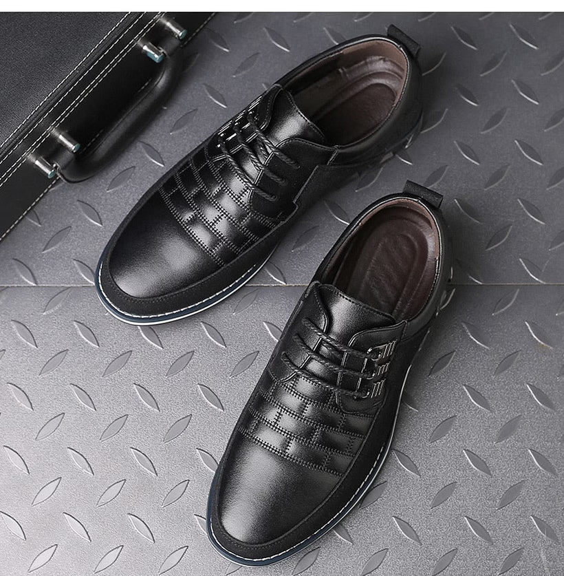 Gatsby Men's Leather Oxford Derby Shoes – Classic Formal Footwear