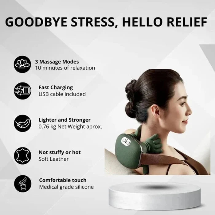 Heated Neck and Shoulder Massager – Electric Relaxation Device with Finger-Like Massage Nodes