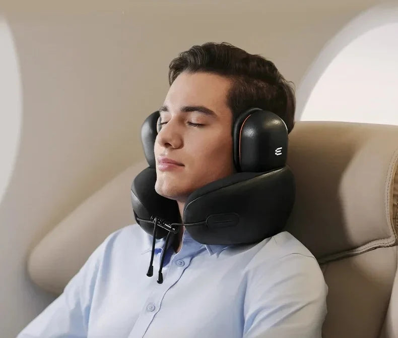 U-Shaped Travel Neck Pillow with Memory Foam and Detachable Ear Covers – Portable Comfort Pillow for Travel