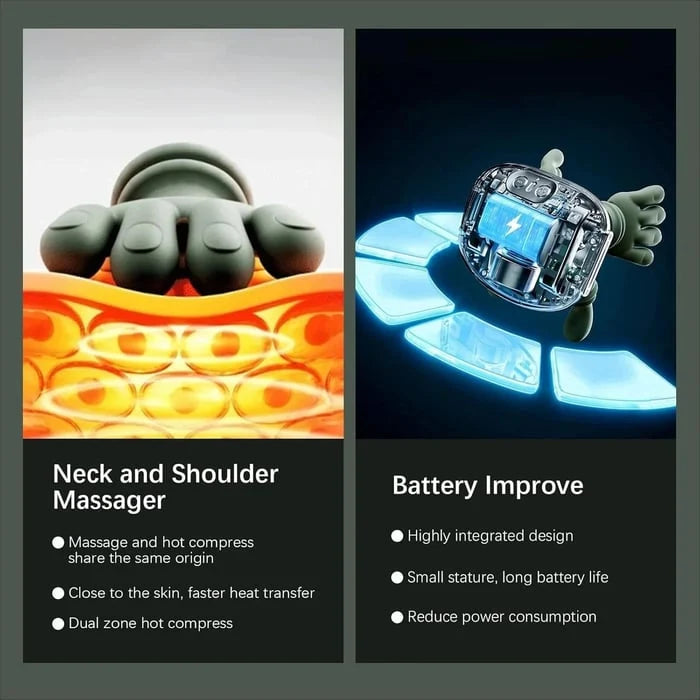 Heated Neck and Shoulder Massager – Electric Relaxation Device with Finger-Like Massage Nodes