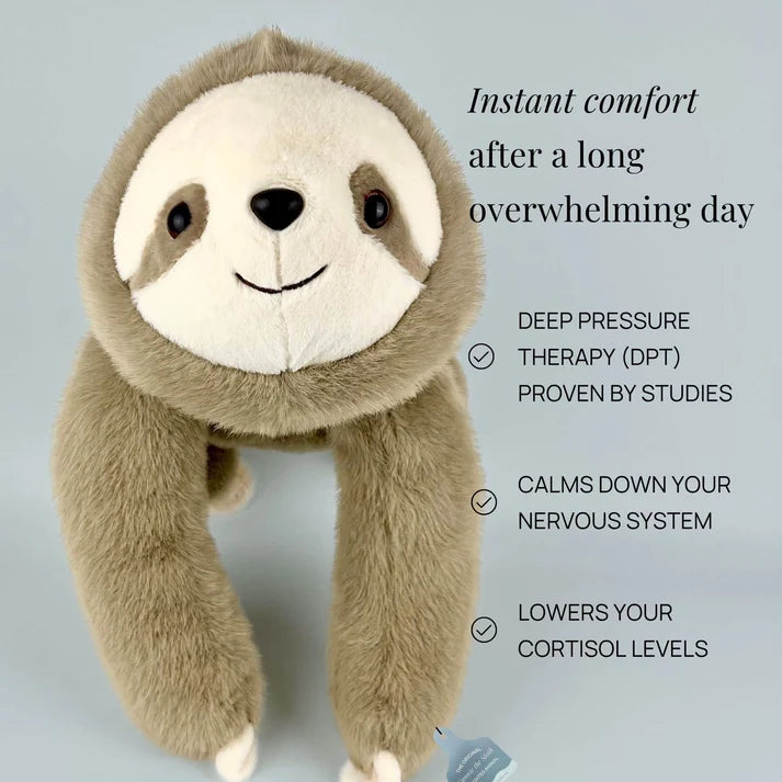Sunnie the Sloth Weighted Plush Animal – Soft Stuffed Sloth Toy for Home and Everyday Use