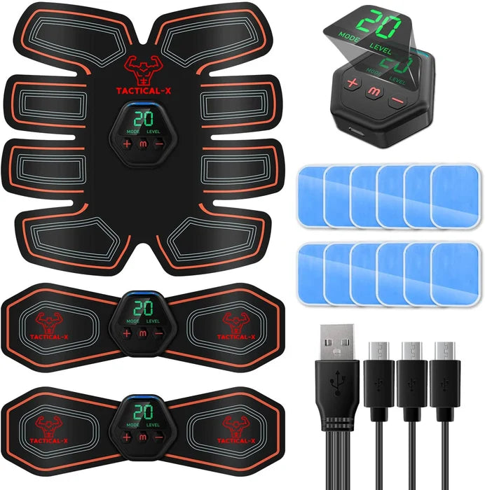 Tactical X Adjustable Abdominal Belt with USB Charging, Black, Unisex