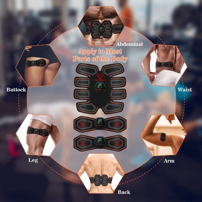 Tactical X Adjustable Abdominal Belt with USB Charging, Black, Unisex