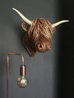 Wall-Mounted Cow Sculpture – Decorative Farm Animal Wall Art for Home and Garden