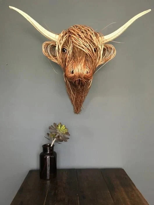 Wall-Mounted Cow Sculpture – Decorative Farm Animal Wall Art for Home and Garden