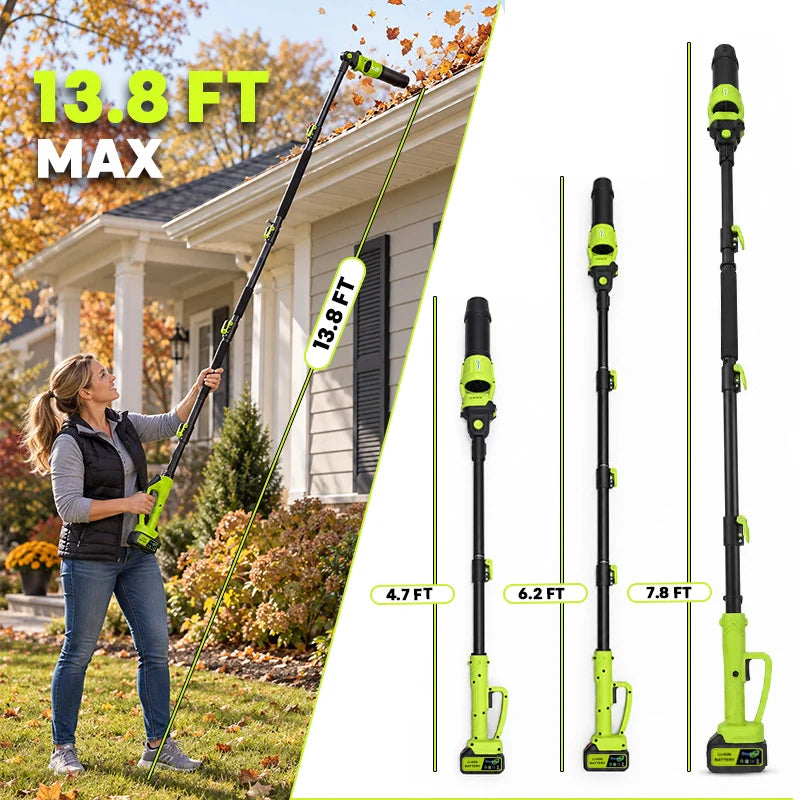 7.8 FT Cordless Leaf Blower with Extension Tube – Gutter and Outdoor Cleaning Tool