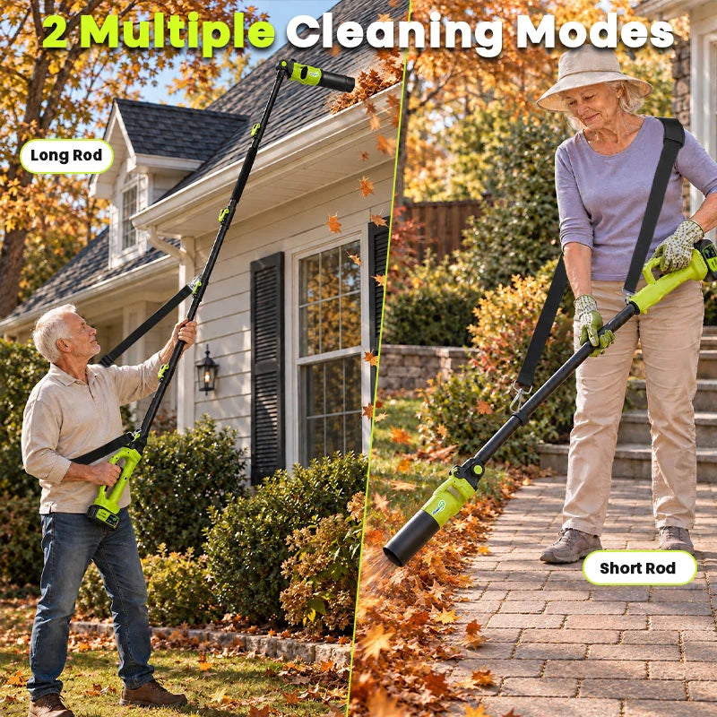 7.8 FT Cordless Leaf Blower with Extension Tube – Gutter and Outdoor Cleaning Tool