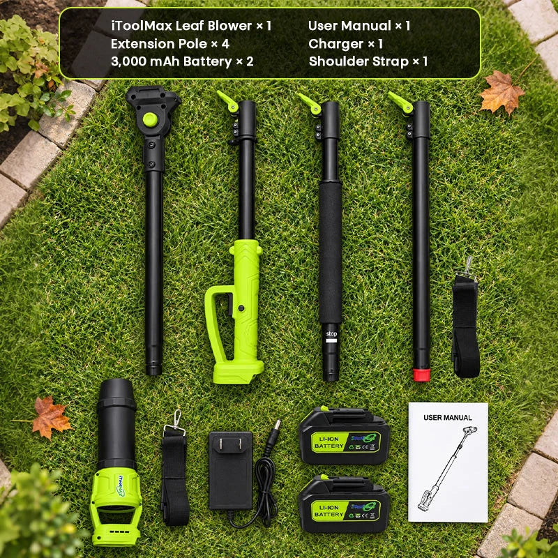 7.8 FT Cordless Leaf Blower with Extension Tube – Gutter and Outdoor Cleaning Tool