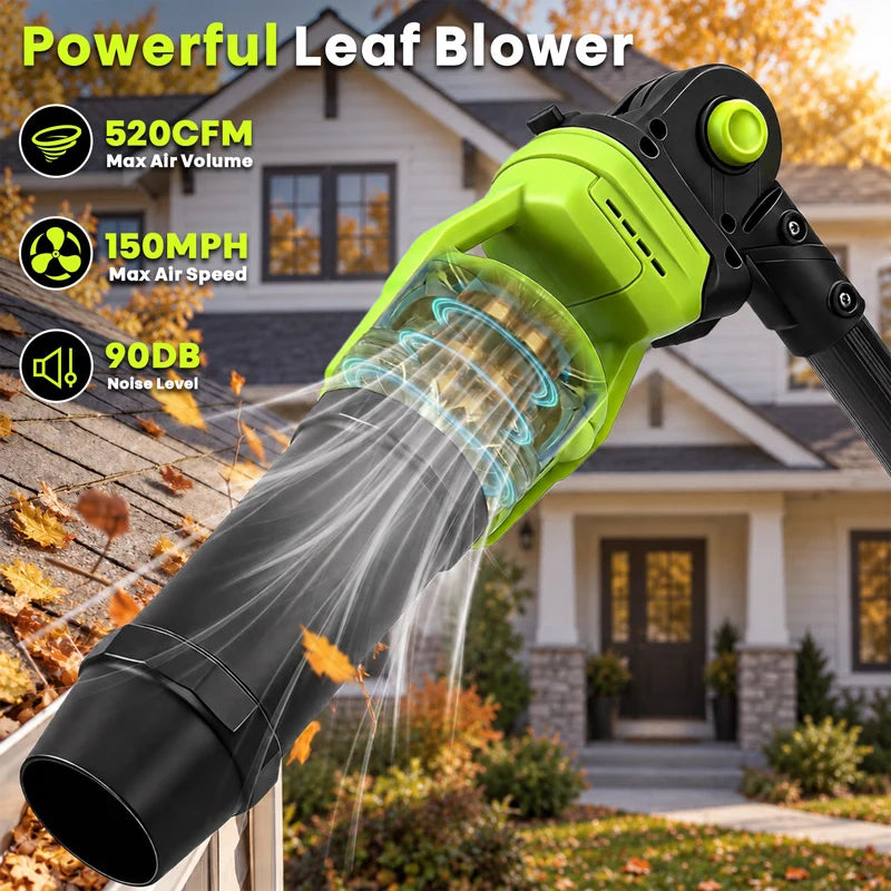 7.8 FT Cordless Leaf Blower with Extension Tube – Gutter and Outdoor Cleaning Tool
