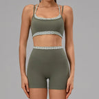 Hearuisavy Women's 2-Piece Polka Dot Activewear Set – Cross-Back Top and High-Waisted Shorts