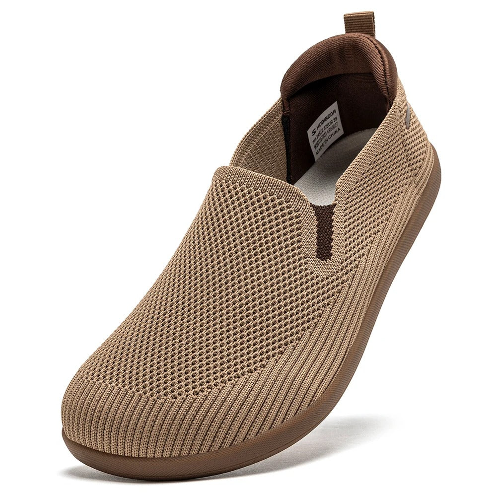 HOBIBEAR Women's Wide Toe Box Slip-On Sneakers – Breathable Mesh Walking Shoes