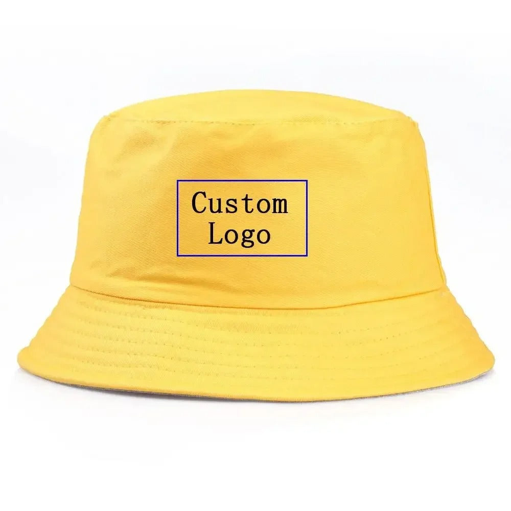 Unisex Cotton Bucket Hat – Custom Logo Printed Fisherman Hat for Casual Everyday Wear