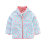Girls' Floral Fleece Jacket – Cozy Autumn and Winter Outerwear for Ages 2–6