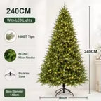 Artificial Christmas Tree with LED Lights, 120–240 cm