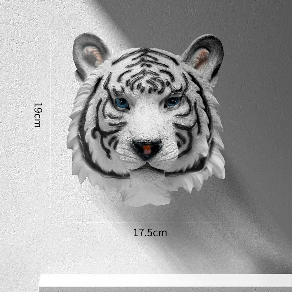 Resin Animal Head Wall Decor – Tiger, Bear and Elephant Sculpture