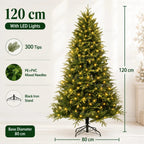 Artificial Christmas Tree with LED Lights, 120–240 cm