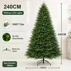 Artificial Christmas Tree with LED Lights, 120–240 cm