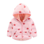 Girls' Floral Fleece Jacket – Cozy Autumn and Winter Outerwear for Ages 2–6