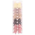 10-Piece Ribbon Bow Hair Clips Set for Baby Girls – Cute Solid Color Hair Accessories