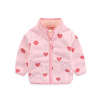 Girls' Floral Fleece Jacket – Cozy Autumn and Winter Outerwear for Ages 2–6