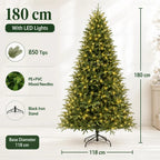 Artificial Christmas Tree with LED Lights, 120–240 cm