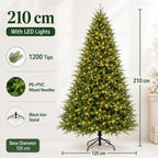 Artificial Christmas Tree with LED Lights, 120–240 cm