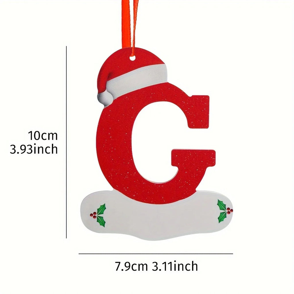 26-Letter Alphabet Christmas Ornaments – Hanging Tree Decorations for Holiday and New Year Celebrations
