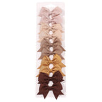 10-Piece Ribbon Bow Hair Clips Set for Baby Girls – Cute Solid Color Hair Accessories
